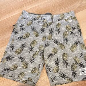 Abercrombie Kids Pineapple Print Gray Shorts